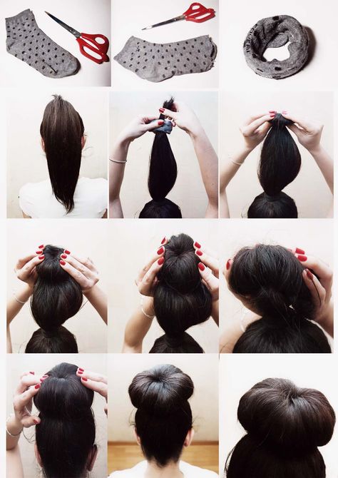 chignon fai da te: il tutorial Chignon Bun, Sock Bun, Demi Lovato, Jennifer Lopez, Hair, Beauty