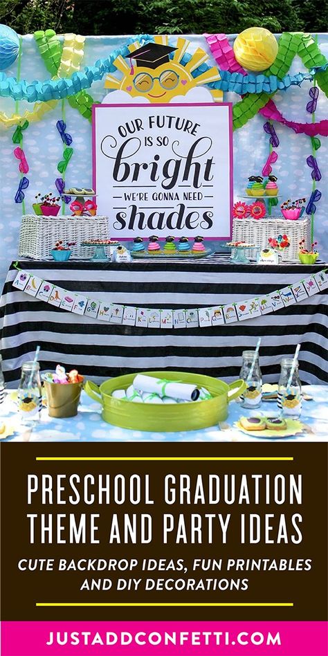 Kindergarten Graduation Themes, Preschool Graduation Theme, Kindergarten Graduation Decorations, Kindergarten Graduation Ceremony, Vpk Graduation, Kindergarden Graduation, Preschool Graduation Party, Elementary Graduation, Kindergarten Graduation Party