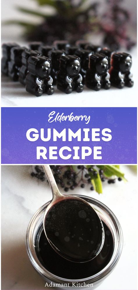 Step up your Berry Recipes for Desserts with this elderberry gummies treat. Crafted with love and health in mind, it offers a burst of elderberry flavor in each bite. A unique blend of taste and health benefits, it's the perfect way to treat your family to something special while also boosting their immune system. Benefits Of Elderberry Syrup, Elderberry Gummy Recipe, Elderberry Gummies Recipe, Elderberry Syrup Uses, Benefits Of Elderberry, Elderberry Benefits, Homemade Gummy Bears, Homemade Gummies, Elderberry Syrup Recipe