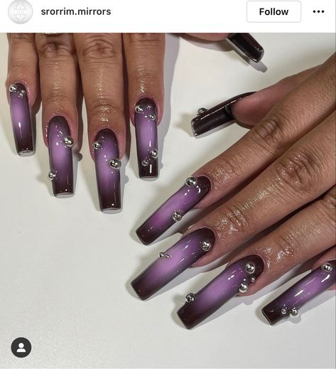 Aura Nails, Sassy Nails, Airbrush Nails, Baddie Nails, Glamour Nails, Edgy Nails, Pearl Nails, Almond Acrylic Nails, Cat Eye Nails