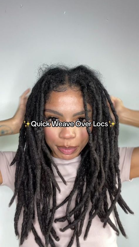 ✨New Year, New Style✨ heres a quick tutorial on how I achieved this ha... | quick weave on locs | TikTok Quick Weave Over Locs, Quick Weave Styles, Long Locs, Quick Weave Hairstyles, Quick Weave, Amazon Storefront, Weave Style, Loc Styles, Half Up Half Down