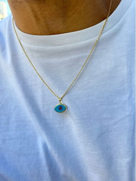 Evil Eye Pendant For Men, Evil Eye Necklace Men, Necklaces Men, Men Necklaces, Men's Necklaces, Handmade Evil Eye, Necklace Gold Chain, Evil Eye Necklace Gold, Beaded Jewelry Necklaces