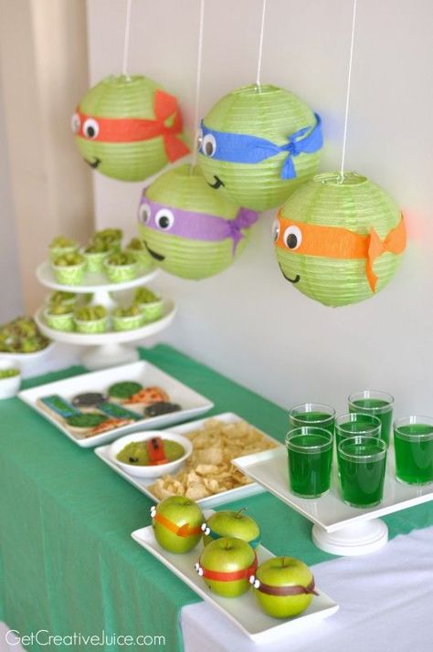 Mutant Ninja Turtles Party, Turtle Birthday Parties, Tmnt Birthday, Ninja Turtles Birthday Party, Tmnt Party, Ninja Birthday, Anniversaire Diy, Ninja Party, Ninja Turtle Party