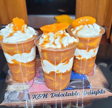 Cheesecake Lovers | Peach cobbler cheesecake cups Peach Cobbler Cheesecake Cups, Peach Cobbler Cheesecake, Peach Cobbler Cake, Peach Items, Parfait Cups, Cheesecake Lovers, Cheesecake Cups, No Bake Cheesecake, Peach Cobbler