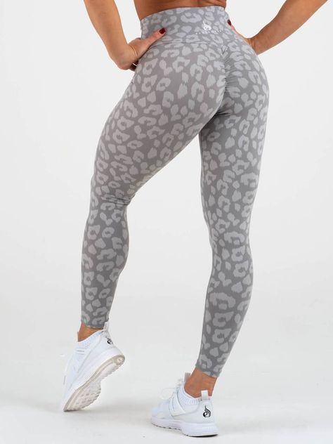 Instinct Scrunch Bum Leggings - Leopard Grey Scrunch Bum Leggings, Gym Sports Bra, Best Leggings For Women, Gym Leggings Women, Bum Workout, Workout Legging, Buy Leggings, Flared Leggings, Seductive Clothes