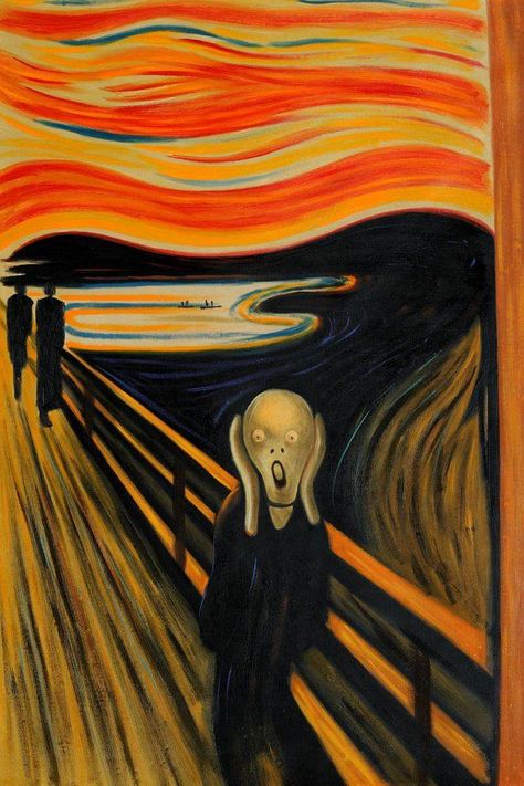 The Scream, Edvard Munch, Scream, Hand Painted, Canvas, Free Shipping, Art