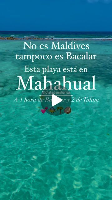 Hotel Jaiba Mahahual on Instagram: "No es Maldives, tampoco es Bacalar, está playa se encuentra en Mahahual. 💕🐠🌴☀️🥥🩵

Este destino tiene que estar en tu lista, forma parte de la segunda barrera de arrecifes más grande del mundo después de Australia 🇦🇺. 

Mahahual Q.Roo México pueblito ubicado a una hora de Bacalar y dos horas de Tulum🐠🩵☀️
Aeropuertos más cercanos: 

✈️ Tulum 2 h

✈️ Chetumal 2 h 

✈️ Cancún 4 h 

#mexinstantes
#mexico_tour #mexico
#tourist #tourism
#travelphotography #travel #conocemexico #places #youtravel #today #love #traveling #traveltime #life #planning #nature #holiday #today #weekend #paradise #beach #sea #vacation #mahahual #hoteljaibamaharhual #hoteljaiba #qroo
#tulum #cancun" Sea Vacation, Life Planning, Paradise Beach, Tulum, 4 H, Australia, Hotel, On Instagram, Instagram