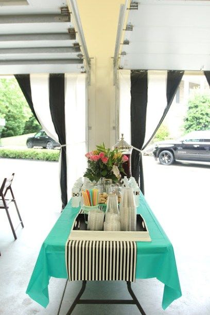 Abby’s Graduation Party (in Kate Spade Style!) | Less Than Perfect Life of Bliss | home, diy, travel, parties, family, faith Graduation Garage Party Ideas, Garage Graduation Party Ideas, Backyard Graduation Party Ideas, Wings Party, Backyard Graduation Party, Garage Party, Outdoor Graduation Parties, Outdoor Graduation, Senior Graduation Party