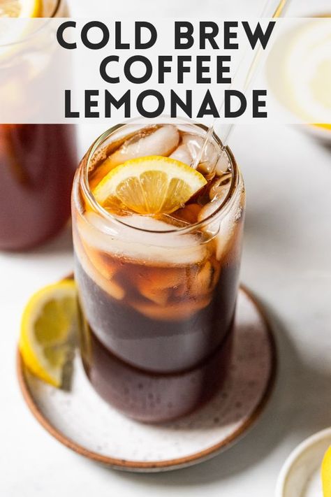 Cool down with a refreshing cold brew lemonade - think Arnold Palmer, but with your favorite iced coffee! With the right balance of the two, this unique combination makes a smooth, invigorating drink! Recipe for 1 or 4 servings. Vegetarian Grilling Recipes, Best Cold Brew Coffee, Vegetarian Grilling, Cold Brew Coffee Recipe, Recipe For 1, Make Simple Syrup, Homemade Syrup, Side Dishes For Bbq, Arnold Palmer