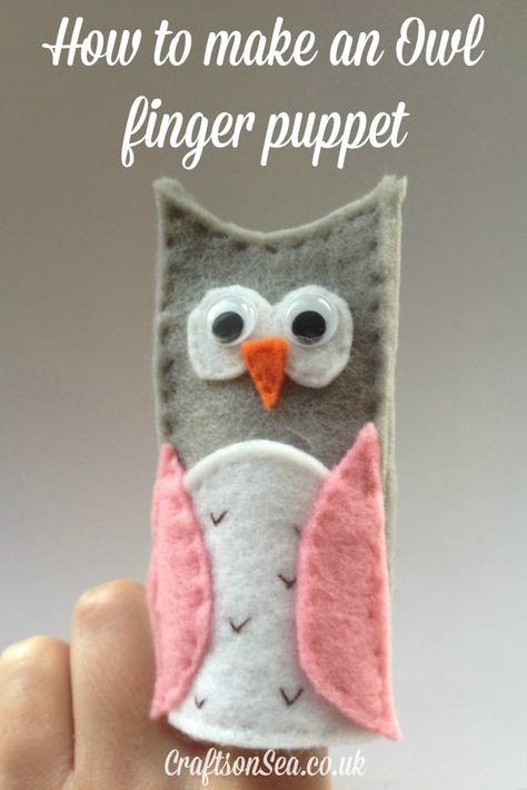 How to Make an Owl Finger Puppet Free Finger Puppet Patterns, Easy Diy Toys, Diy Puppets, Puppet Diy, Toys To Make, Sew Felt, Finger Puppet Patterns, Felt Puppets, Puppets For Kids