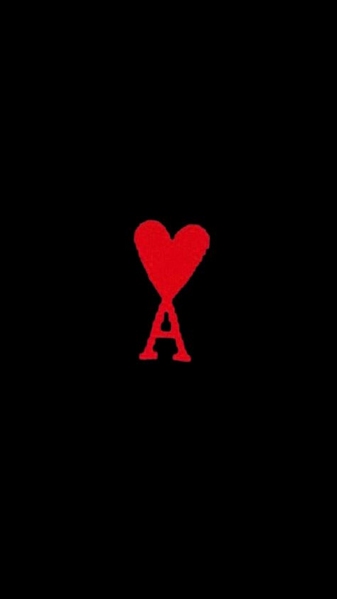 AMI brand background on black background #amiparis A Heart Wallpaper, Rouge Aesthetic, Brand Background, Red Widget, Iphone Wallpaper Ocean, Anuel Aa Wallpaper, Paris Wallpaper, Cute Images For Dp, Paris Logo