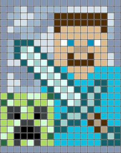 Minecraft Crochet Blanket, Minecraft Canvas, Minecraft Crochet Patterns, Minecraft Blanket, Knit Chart, Minecraft Quilt, Minecraft Crochet, Minecraft Beads, Pixel Crochet Blanket