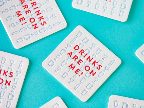 Letterpress Coasters, Letterpress Paper, Paper Coasters, White Coasters, Hot Foil Stamping, Wedding Coasters, Paper Coaster, Coaster Design, Custom Coasters