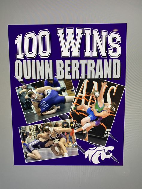 Wrestling 100 Wins Poster, 100 Wins Wrestling Poster, Wrestling Pictures, Wrestling Gift, Wrestling Posters, Poster Ideas, Senior Pics, Senior Pictures, Banners