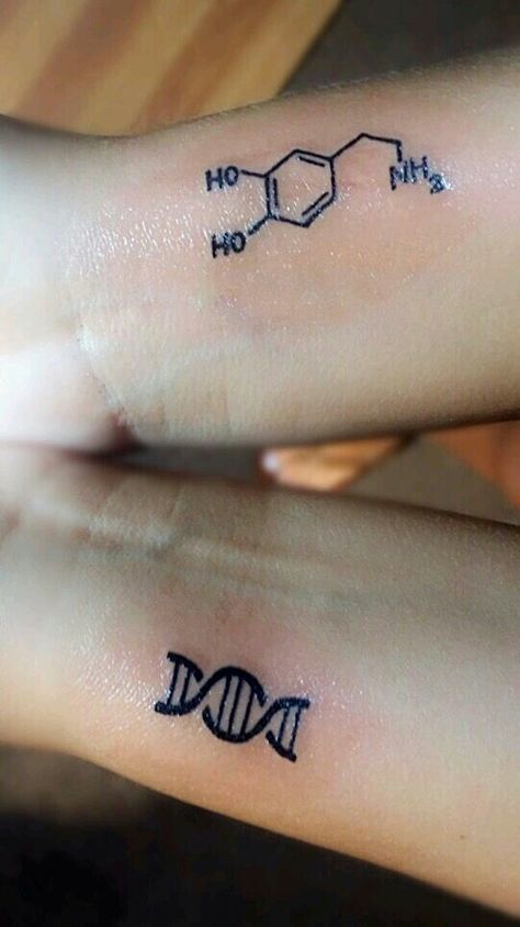 Dna Molecule Tattoo, Simple Dna Tattoo, Dna Helix Tattoo, Caffeine Molecule Tattoo, Chemical Tattoo, Dopamine Tattoo, Simple Black Tattoos, Biology Tattoo, Chemistry Tattoo