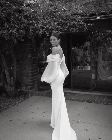 Discover Kyha Studios Brides Collections | New York, US Off The Shoulder Wedding Gown, Chosen By Kyha, Wedding Dress Off The Shoulder, Long Sleeve Bridal Dresses, Classy Wedding Dress, Dream Wedding Ideas Dresses, Courthouse Wedding, Classy Wedding, Wedding Mood