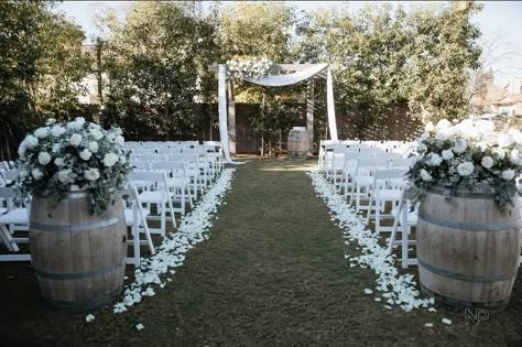 Barrel Wedding, Wedding Aisle Decorations, Aisle Decor, Western Wedding, Wedding Aisle, Wedding Inspo, Floral Wedding, Wedding Styles, Wedding Ceremony