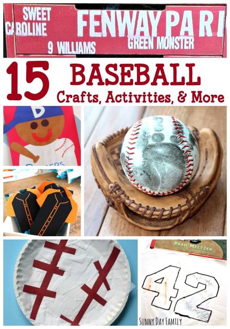 15 Baseball Crafts, Activities, & More Baseball Day At School, Baseball Opening Day Ideas, Opening Day Baseball Ideas, Baseball Crafts For Kids, Sports Crafts For Kids, Baseball Activities, Baseball Snacks, Baseball Diy, Sports Crafts