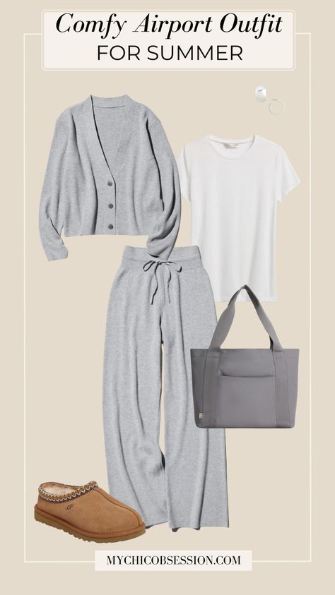 Copy these comfy airport outfits for summer for looks that are as stylish as they are comfortable to wear for long flights! Comfy Airport Outfit Summer, Comfy Airport Outfit, Airport Outfit Summer, Flight Outfit, Comfy Travel Outfit, Fashion Travel Outfit, Light Denim Jacket, Comfy Travel, Airport Outfits