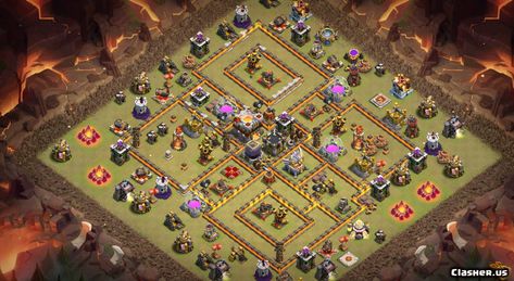 [Town Hall 11] TH11  War Trophy Base  v91 - anti LavaLoon [With Link] [10-2019] - War Base - Clash of Clans | Clasher.us Wallpaper Coc, Funny Bases, Wall Breaker, Trophy Base, Clash Royale Deck, Boom Beach, Map Layout, How To Play Chess, Map Wallpaper