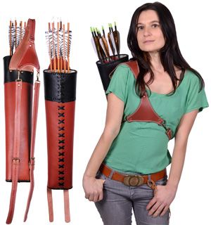 Shoulder and belt quiver w/ arrows Back Quiver, Leather Quiver, Archery Quiver, Mounted Archery, Archery Gear, Archery Supplies, Traditional Bow, Archery Bows, Archery Equipment