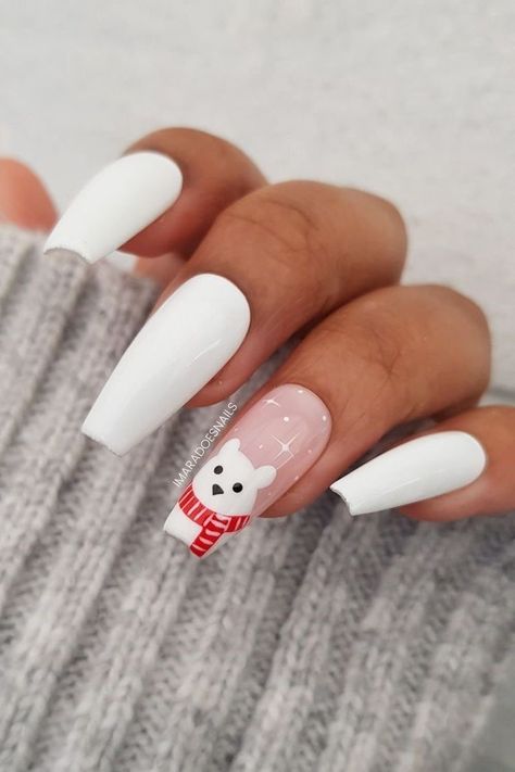 Unghie Nail Art, Bears Nails, Cute Christmas Nails, Christmas Gel Nails, Short Acrylic, Christmas Nails Acrylic, Salon Ideas, Nail Swag, Festival Nails