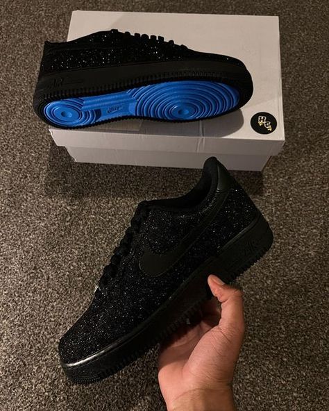 Hazardcustoms on Instagram: "Custom black glitter x Blue bottom Air Force 1s available now via link in bio Hazardcustoms.com @hazardcustoms #customairforceones #customairforce1 #customairforces #customairforce #customairforce1s #customairforceone #customairforces1 #customairforce 1onmyfeet #customairforcesones #customairforceheadset #customairforceonesmight #customairforce llow #customairforceoneswomans #customairforceonee #customairforceshirts #customairforce1size #customairforcedaily #custo Custom Air Force 1 Glitter, Black Custom Air Force 1, Glitter Air Force 1, Custom Black Air Force 1, Black Air Force 1, Air Force Shirt, Custom Af1, Air Force 1s, Pretty Shoes Sneakers