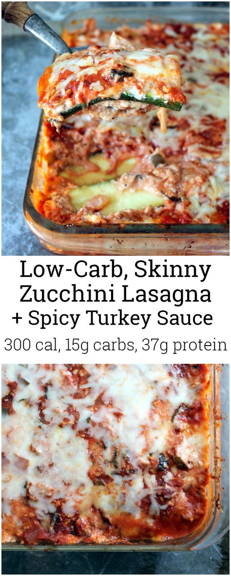 A noodle-less, low carb zucchini lasagna with an incredible turkey meat sauce! Turkey Meat Sauce, Low Carb Zucchini Lasagna, Spicy Turkey, Zucchini Lasagna, Low Carb Zucchini, Turkey Meat, Low Carb Dinner, Meat Sauce, Casserole Dish