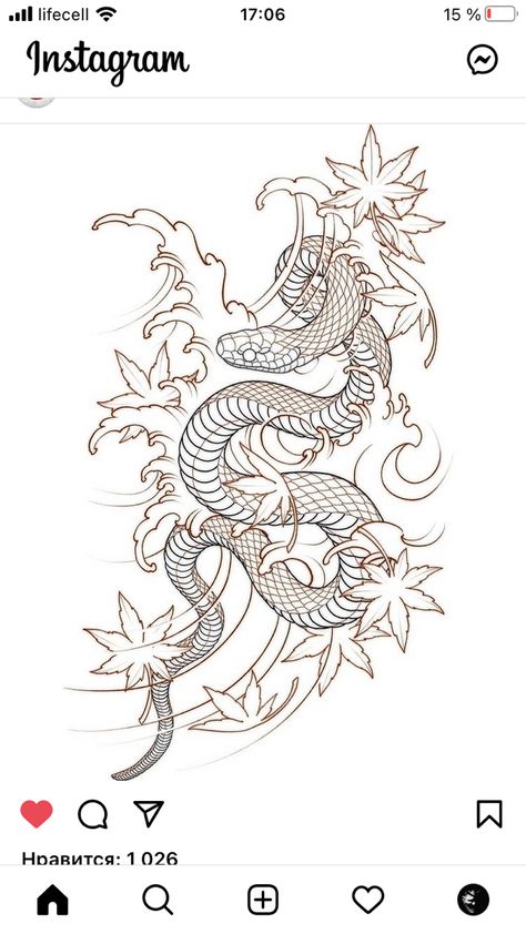 Snake Outline, Rose Drawings, Chest Tattoo Drawings, Koi Tattoo Sleeve, Japanese Snake Tattoo, Tattoos Inspo, Snake Drawing, Tattoo Filler, Japan Tattoo Design