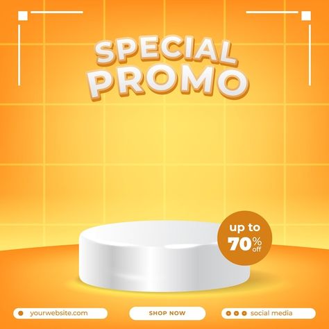 Promo Sale Design, Promotion Flyer, Discount Design, Product Display, Discount Offer, Yellow Background, Social Media Design, Premium Vector, Promotion