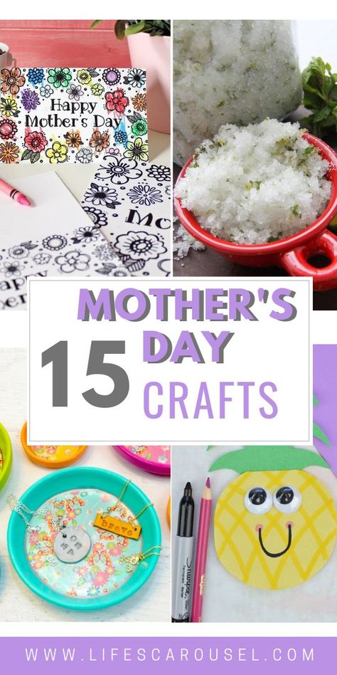 15 Mother's Day Crafts for Kids - Mom will love these easy crafts for everyone from preschoolers, to teens! Simple crafts that can be made at home or at school. Perfect for Grandma too! Mother's Day Crafts For Kids, Easy Mother's Day Crafts, Mother's Day Projects, Preschool Gifts, Mothers Day Crafts For Kids, Mother's Day Crafts, Birthday Crafts, Diy Mothers Day Gifts, Mother's Day Diy