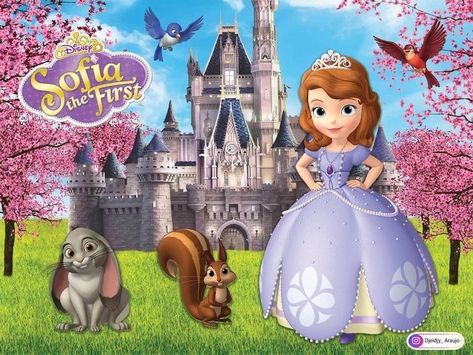 Birthday Tarpaulin Design, Tarpaulin Design, Princesa Sophia, Disney Princess Sofia, Kai Lan, Princess Sofia, Sofia The First, Arte Animal, Tumbler Designs