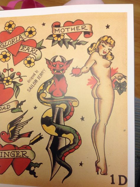 Sailor Jerry Stencil, Sailor Jerry Pin Up Girl, Sailor Jerry Pinup, Hula Girl Tattoos, Trad Flash, Abdomen Tattoo, Sailor Jerry Tattoo Flash, Trout Painting, Traditional Tattoo Flash Art