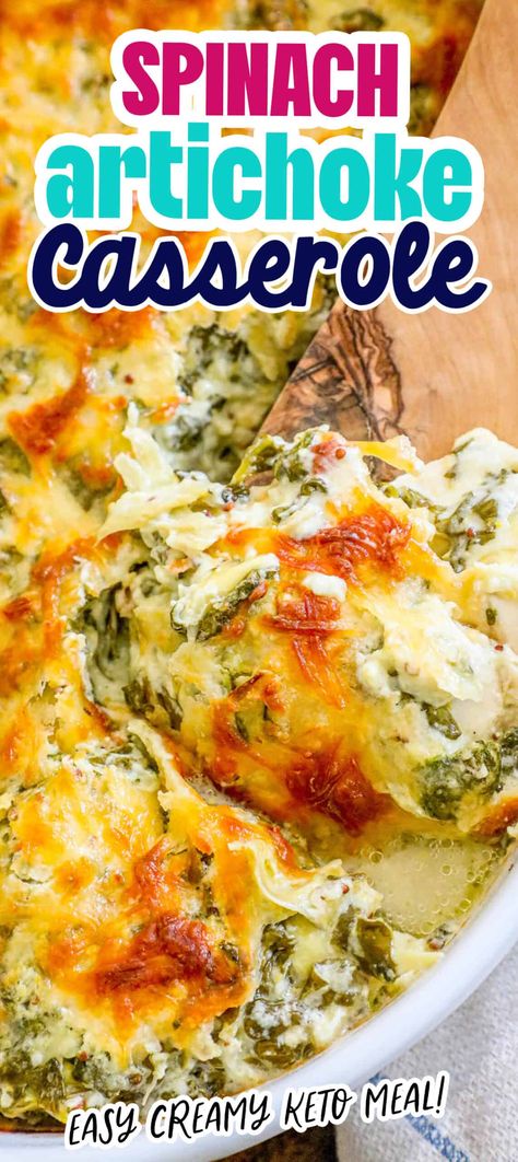 Creamy Spinach and Artichoke Casserole - main dishes #maindishes Creamy Chicken Florentine Artichoke, Creamy Chicken Artichoke Casserole, Creamy Chicken Florentine Artichoke Casserole, Chicken And Artichoke Casserole, Recipes With Artichokes, Chicken Spinach Artichoke Casserole, Spinach And Artichoke Casserole, Artichoke Pie Recipe, Chicken Artichoke Casserole