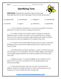 Mood and Tone Worksheets Tone And Mood Worksheet, Tone In Writing, Tone And Mood, Comma Rules, 30 Day Writing Challenge, Class Rules, Happy Mother Day Quotes, 5th Grade Classroom, Learning Materials