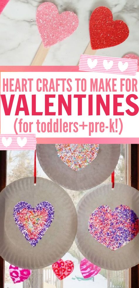 Heart Bouquet Craft, Heart Crafts For Toddlers, Heart Crafts Preschool, Valentines For Toddlers, Heart Crafts Kids, Heart Activities, Kids Crafts To Sell, Valentines Day Crafts For Preschoolers, Preschool Valentines Activities