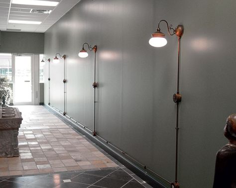 Exposed Wire Lighting, Exposed Electrical Conduit, Exposed Electrical Wiring, Basement Light Fixtures, Exposed Conduit, Exposed Electrical, Conduit Lighting, Basement Lighting, Industrial Office Design