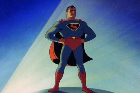 Max Fleischer's revolutionary Superman cartoons of the '40s. "Faster than a speeding bullet! More powerful than a locomotive! Able to leap tall buildings in a single bound... this amazing stranger from the planet Krypton, the Man of Steel... Superman!" Superman Gif, Christopher Reeves, Max Fleischer, Marshall Law, Dc Superman, The Fiery Cross, Action Comics 1, Superman Movies, Space Ghost