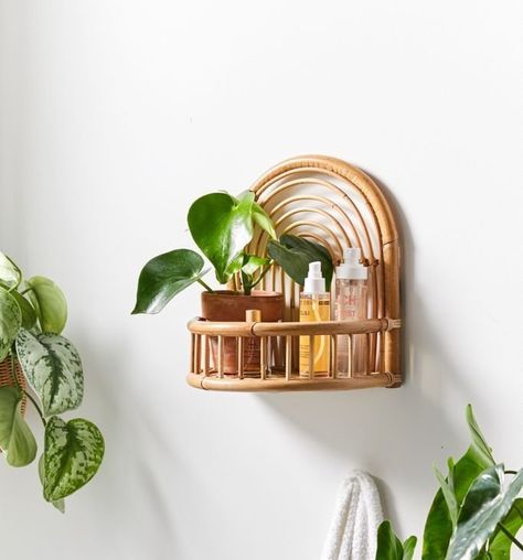 Urban Outfitters Rattan Arc Wall Shelf by Urban Outfitters - Dwell Urban Outfitters Room, Book Vibe, Circle Shelf, Boho Bathroom Ideas, Rattan Bed, Boho Bathroom, Decor Pillows, Shelves In Bedroom, Shower Accessories