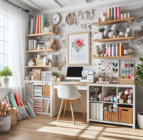 Dream Art Room, Office Craft Room Combo, Art Studio Room, Sewing Room Design, Dream Craft Room, Craft Room Design, Art Studio At Home, Quilting Inspiration, Craft Room Office