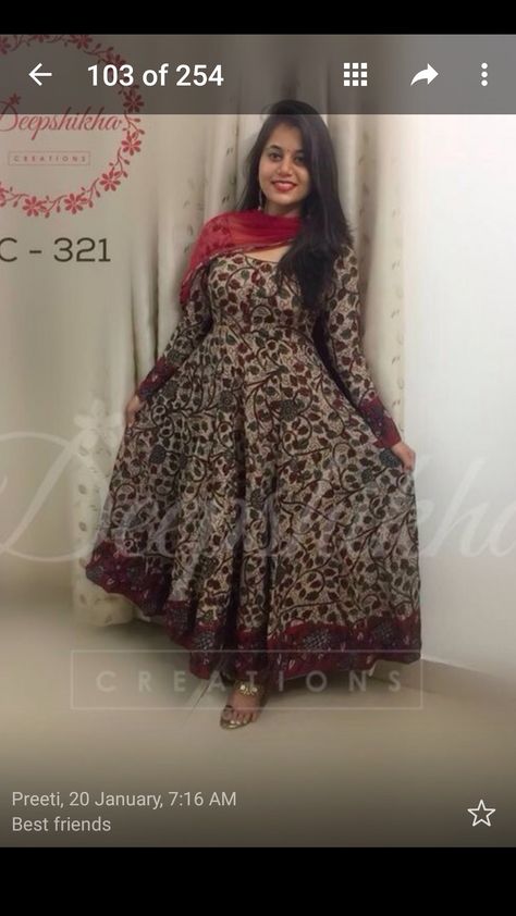 Kalamkari Anarkali, Kalamkari Dresses, Ikkat Dresses, Designer Anarkali Dresses, 19 November, 29 November, Long Gown Design, Stitching Ideas, Anarkali Dress Pattern