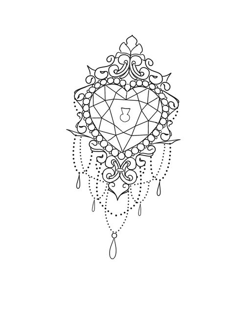 Jewel Tattoo Stencil, Gemstone Tattoo Design, Topaz Tattoo, Sternum Tattoo Design, Mandela Tattoo, Locket Tattoos, Digital Colouring, Stone Tattoo, Octopus Painting