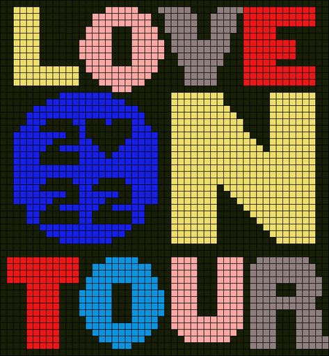 Love On Tour Alpha Pattern, Love On Tour Crochet Tapestry, Harry Styles Crochet Grid, Harry Styles Crochet Tapestry, Love On Tour Crochet, One Direction Cross Stitch, Harry Styles Crochet Pattern, Harry Styles Tapestry, 2022 Harry Styles