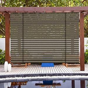 Patio Paradise Shades Roll Up Outdoor 4'Wx6'H Roller Shade Exterior Patio Blinds for Outside Porch Deck Balcony Pergola Carport, Brown Hollow Out Balcony Pergola, Apartment Patio Gardens, Patio Paradise, Outdoor Roller Blinds, Outdoor Bean Bag Chair, Patio Gardens, Deck Balcony, Pergola Carport, Patio Blinds