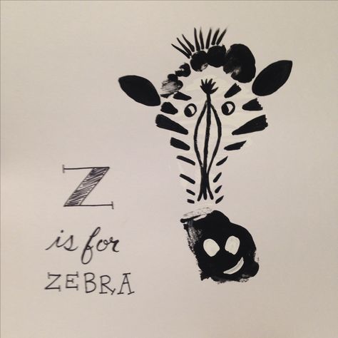 Z is for Zebra Footprint Z Is For Craft Handprint, Z Is For Handprint Craft, Zebra Footprint Craft, Zebra Footprint, Alphabet Footprints, Footprint Alphabet, Letter Z Craft, Hand Alphabet, Handprint Alphabet