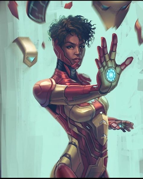 i wanna buy something like a floral wrap dress and that’s new but i don’t hate it artist | @enterrial tags ↴ #marvel #mcu #marvelcomics… Iron Heart Marvel, Iron Man 4, Riri Williams, Comics Anime, Iron Man Armor, Black Comics, Iron Heart, Young Avengers, Bd Comics