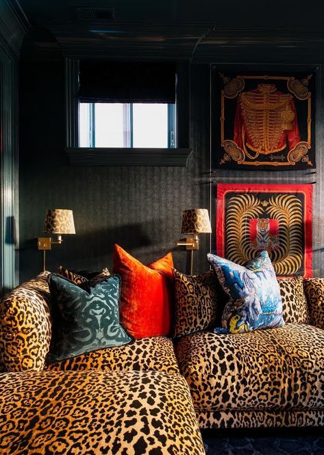 Cozy to us means surrounding yourself with leopard, snakes and Hermès. . . . #arteriorshome #ashleystark #benjaminmoore #elegantcustomdraperies #hollyhuntchicago #hermes #clarencehouse #houseofhackney #leejofa #caidesigns #jaysonhome #etsy #hermesframes #pierrefrey #acmillerphoto #redefined #recoveredinteriorupholstery #acmillerphoto Interior Design Course, International Interior Design, Maximalist Interior, Clarence House, Push Yourself, Apartment Decor Inspiration, Go For It, Apartment Inspiration, Dream House Decor