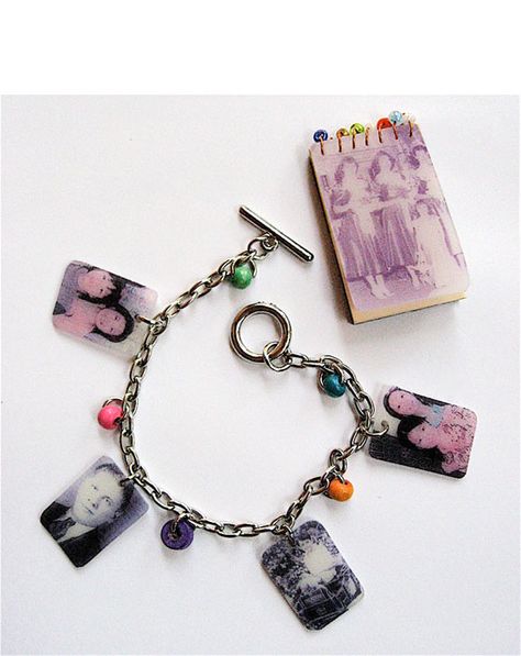 Shrink Plastic Charms (how to make a charm bracelet) - contributed by Stephanie Scheetz Shrink Plastic Charms, Plastic Photography, Diy Shrink Plastic Jewelry, Diy Shrink Plastic, Plastic Charms, Shrink Plastic Jewelry, Digital Story, Shrink Art, Diy Crafts For Adults