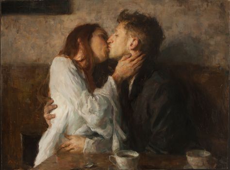 Ron Hicks’ works have been characterised as a blend of representational art and impressionism. His creative process involves explaining… Ron Hicks, People Kissing, Representational Art, Art Parody, Romantic Art, Art Memes, Classical Art, Rembrandt, Larp