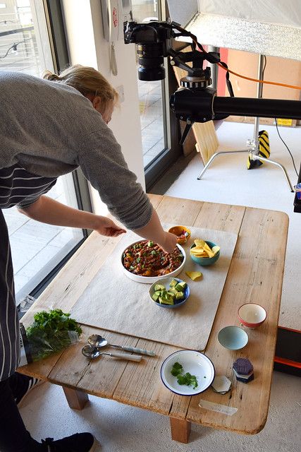 Behind The Scenes Shooting My New Cookbook, One Pan Pescatarian | Rachel Phipps Behind The Scenes Food Photography, Cookbook Photoshoot, One Pan Vegetarian, Cooking Photoshoot, Cookbook Photography, Veggie Paella, Cookbook Design, Cooking Photos, Kitchen Set Up